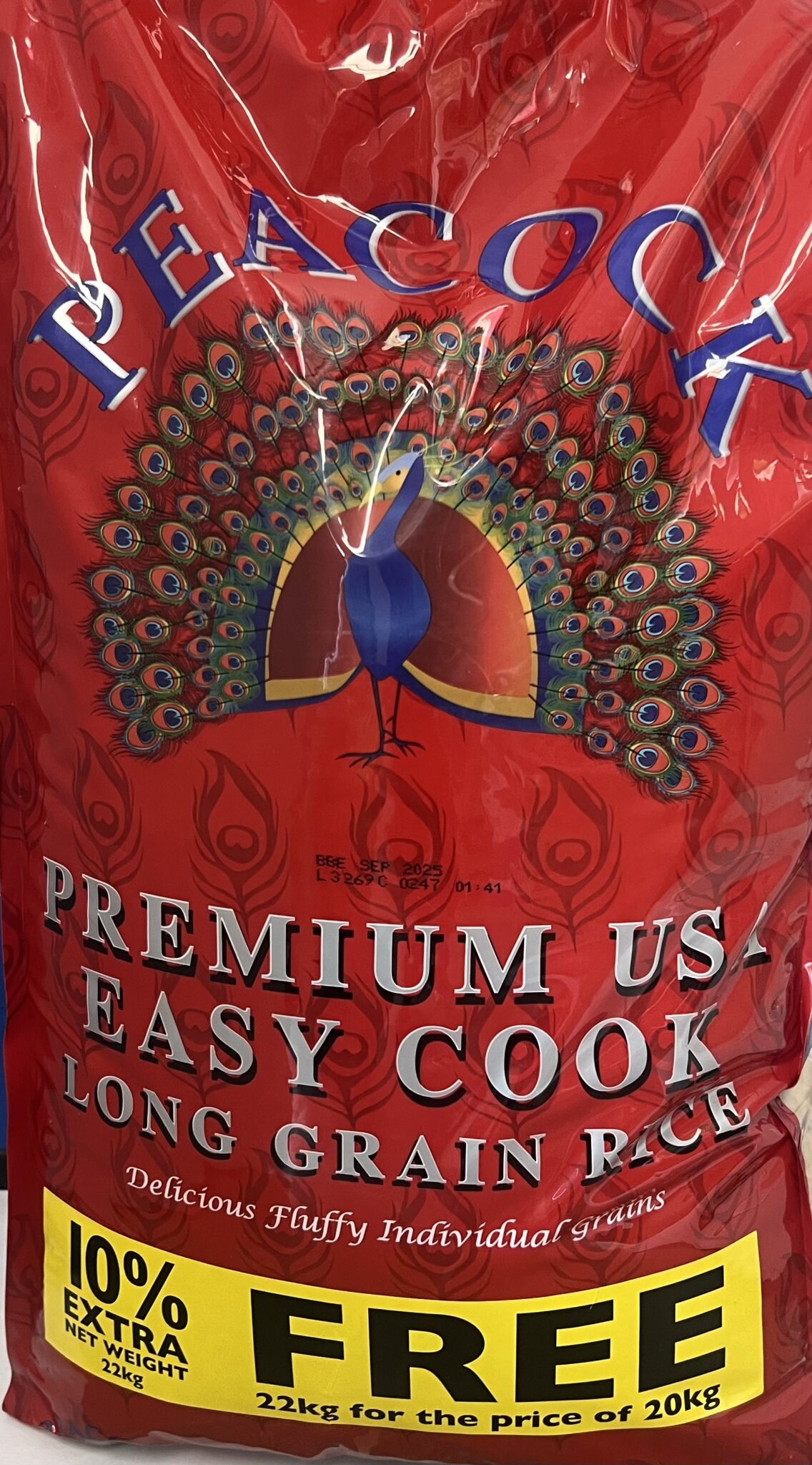 Peacock Premium USA Easy Cook Long Grain Rice 20Kg Grocery